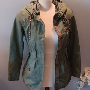 Pull&Bear green hooded utility jacket